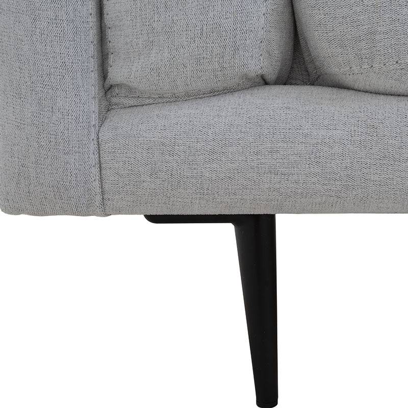 Juego de sala Alessandra deoupe.com.mx, sillón loveseat negro tapizado en tejido plano afelpado, con medidas de 176x80x93 cm.