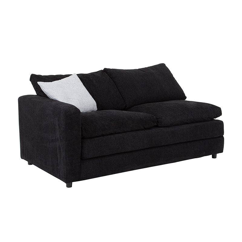 Juego de sala Lazy deurope.com.mx con sofá y sillón en tela negra, tamaño 172x90x94 cm, estilo moderno y cómodo.