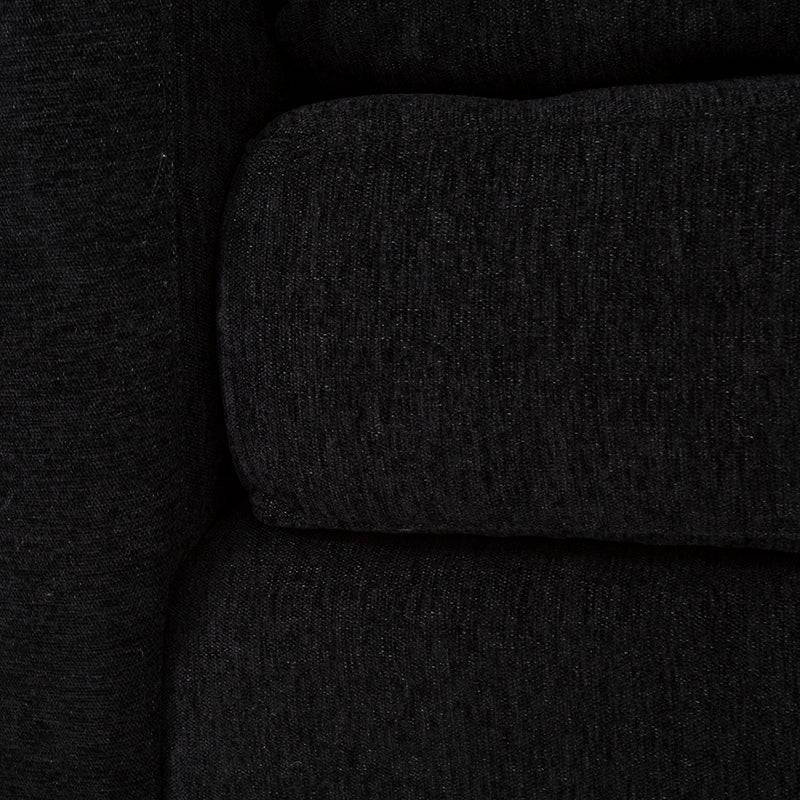 Juego de sala Lazy deurope.com.mx con sillón negro de tela, vista frontal, dimensiones 172x90x94 cm.