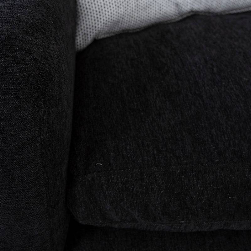Juego de sala Lazy de 3 piezas en tela negra con sofá izquierdo, dimensiones 172x90x94 cm, por deurope.com.mx