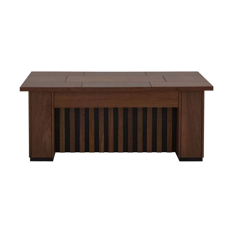 Mesa de centro Bourbon de deurope.com.mx, con superficie de madera y diseño clásico para sala de estar.