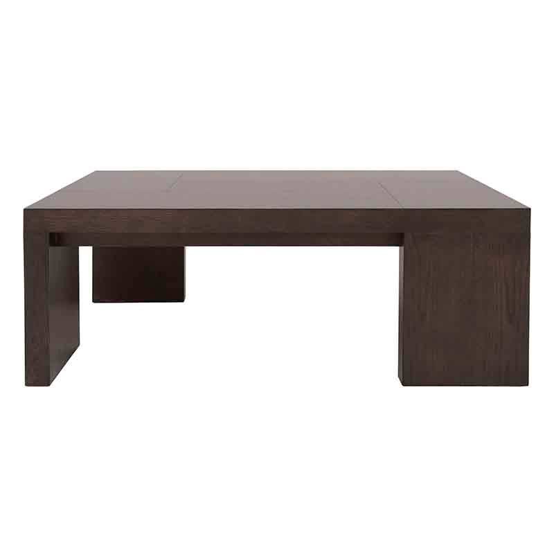 Mesa de centro Ripol en gris ash oscuro, madera industrializada enchapada en encino, con dimensiones de 120x45x80 cm.