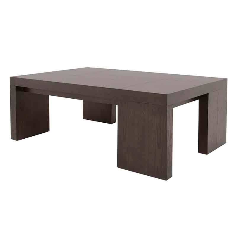 Mesa de centro Ripol de madera enchapada en encino con acabado gris ash oscuro, dimensiones 120x45x80 cm, deurope.com.mx