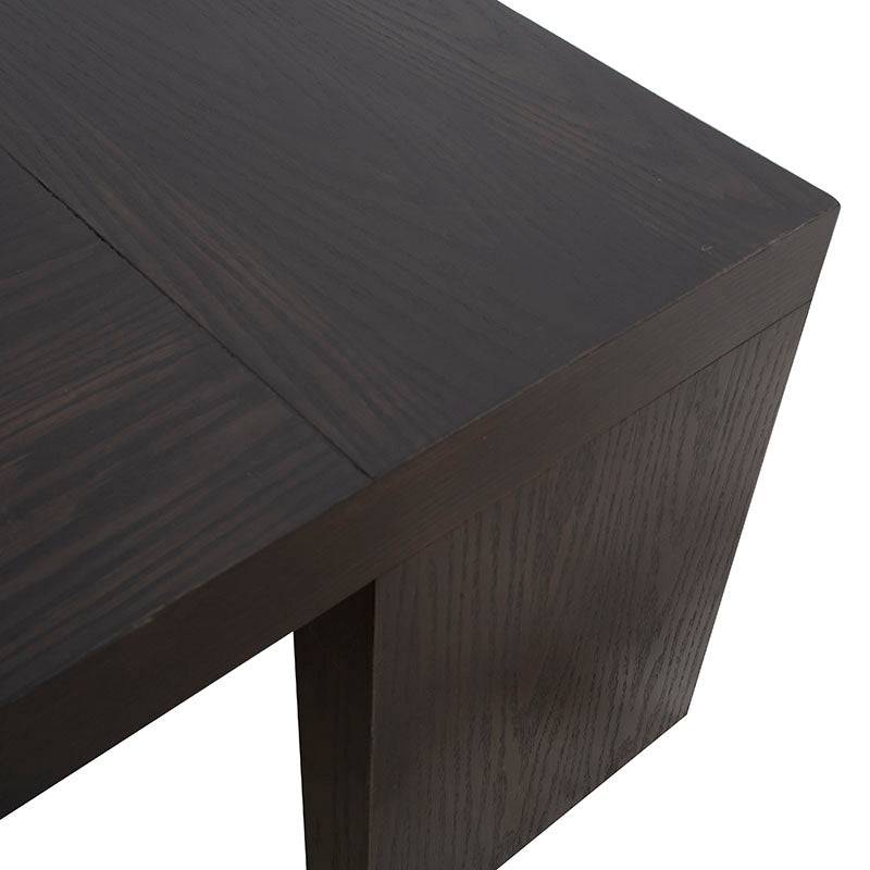 Mesa de centro Ripol de madera enchapada en encino con acabado gris ash oscuro, tamaño 120x45x80 cm, de estilo industrial.