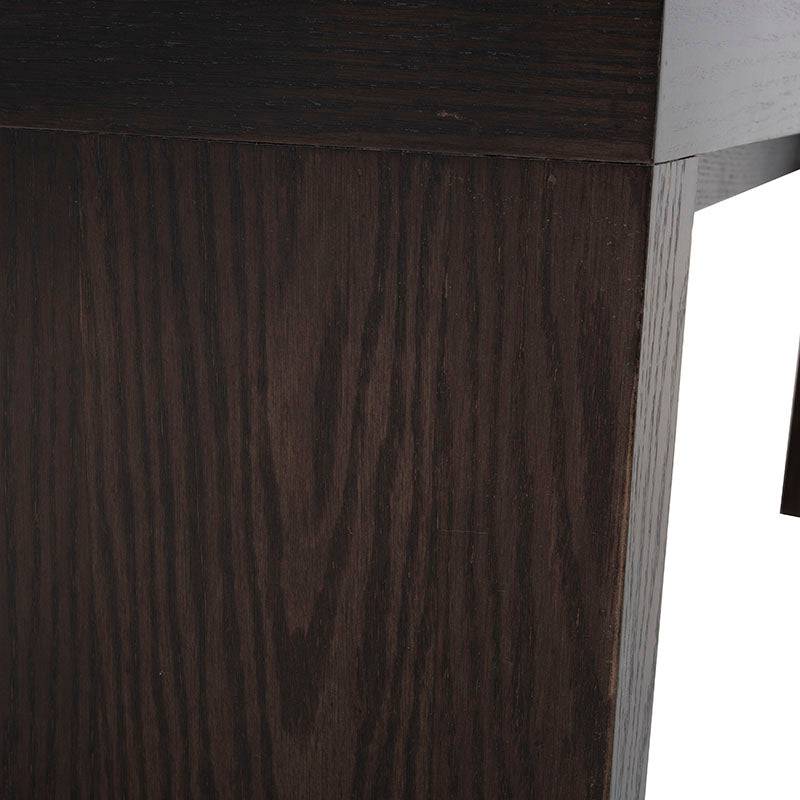 Mesa de centro Ripol en madera enchapada en encino, estilo industrial gris ash oscuro, con dimensiones de 120x45x80 cm.