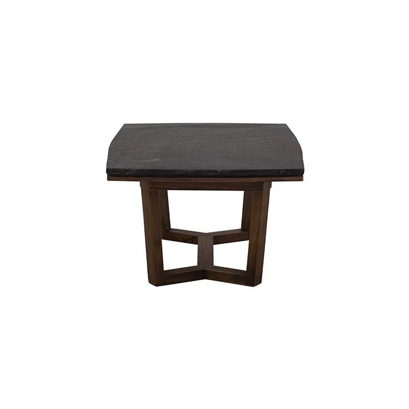 Mesa de centro Montecarlo de madera oscura, estilo moderno, con superficie lisa y estructura sólida.