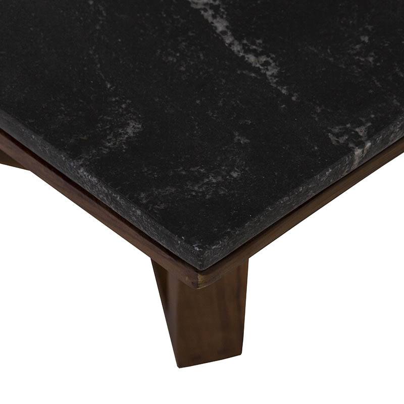 Mesa de centro Montecarlo de Deurope.com.mx, con superficie de madera oscura y diseño elegante para sala de estar.