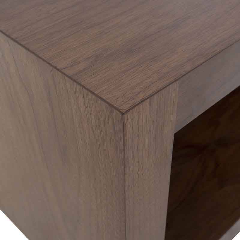 Mesa de centro Berne de madera de nogal gris con placa de mármol en el centro, tamaño 120x80x45 cm, deurope.com.mx
