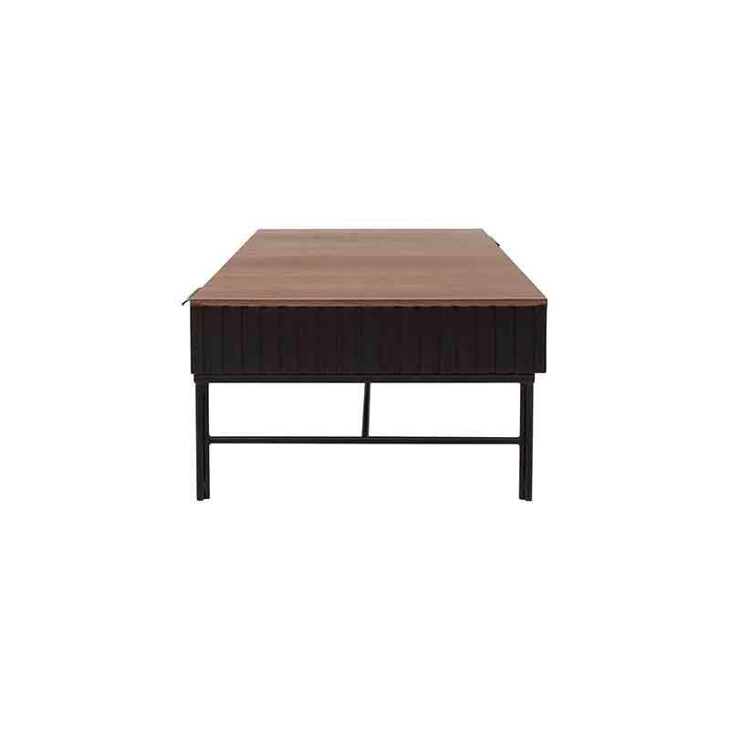 Mesa de centro Jess de madera de pino con chapa de nogal en acabado negro, tamaño 120x60x35 cm, de la marca deurope.com.mx.