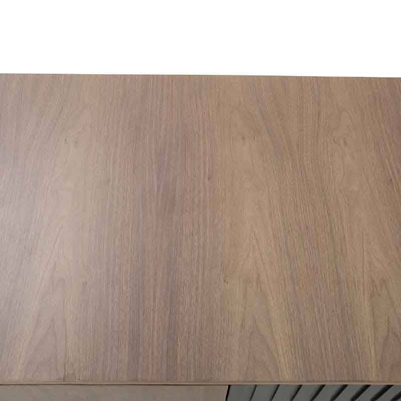 Mesa de centro Jess de madera de pino con chapa de nogal, superficie negra, tamaño 120x60x35 cm, estilo moderno.