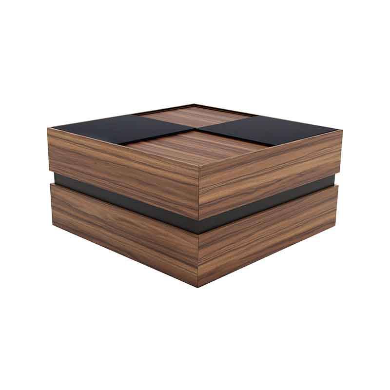 Mesa de centro Zile de madera industrializada, con superficie de melamina en color natural, 80x80x40 cm.