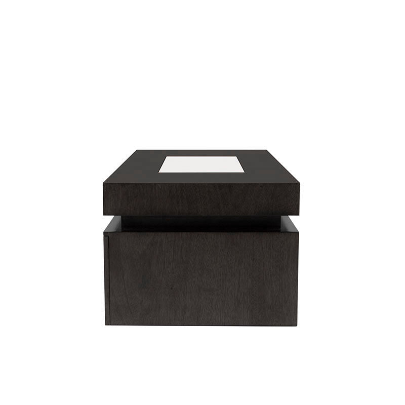 Mesa de centro Tamayo de madera de caoba con placa de mármol, dimensiones 120x45x60 cm, estilo elegante y moderno.