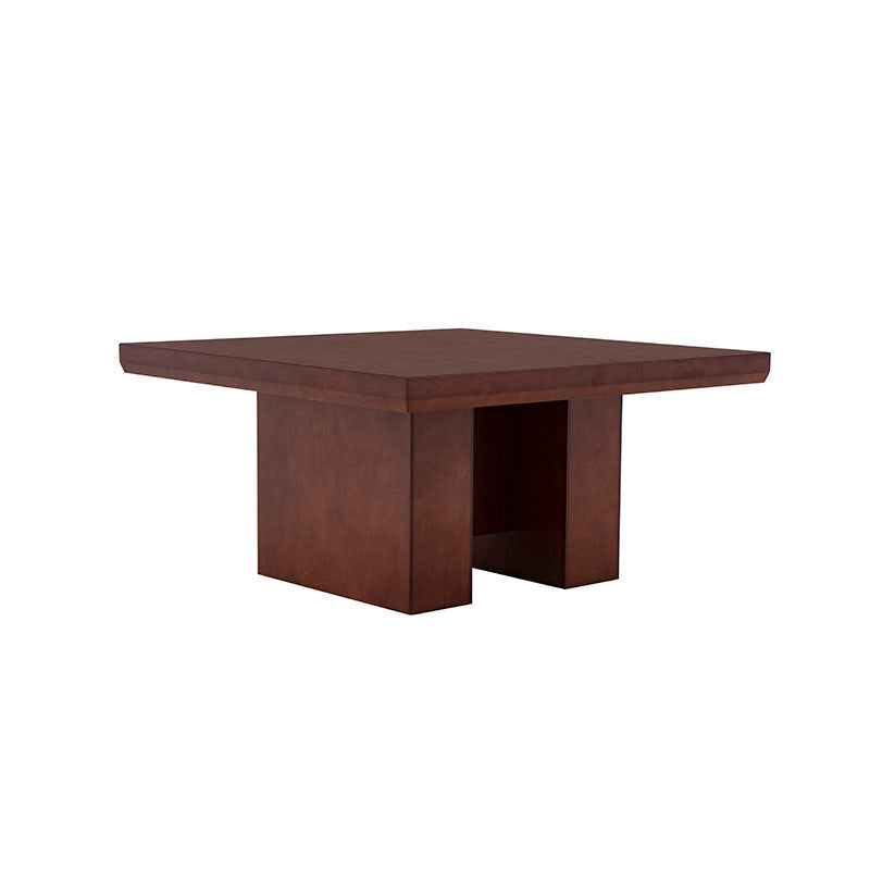 Juego de comedor Siena de madera en color almendra, mesa de 150 cm con 8 sillas, estilo moderno y elegante.