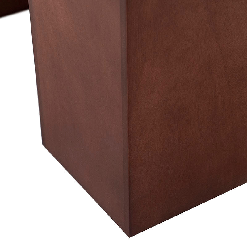 Juego de comedor Siena de madera en color café almendra con mesa de 150 cm de largo y 75 cm de alto.
