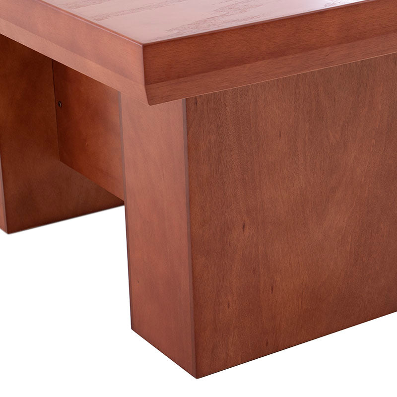 Mesa de comedor Siena de madera en color almendra, con 9 piezas, de lujo, para comedor elegante y espacioso.
