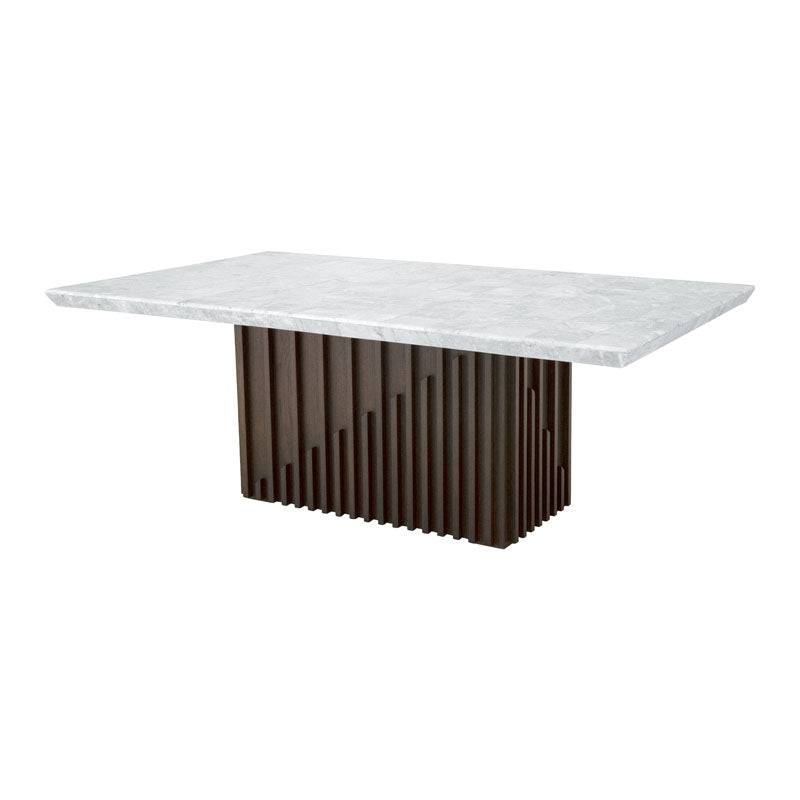 Juego de comedor Quetzal de 7 piezas con mesa de madera y sillas cómodas, ideal para espacios modernos y elegantes.