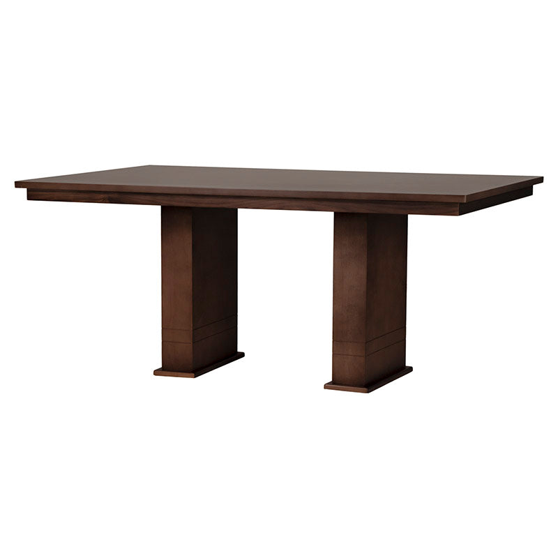 Juego de comedor Quetzal de 7 piezas de madera nogal, con mesa rectangular de 160 cm de largo, 80 cm de alto y 100 cm de fondo.