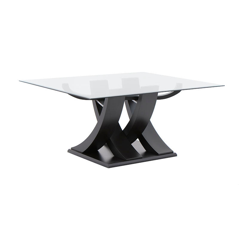 Juego de comedor Aragón de madera con cubierta de cristal, 8 piezas, mesa rectangular de 160 cm de largo y 78 cm de alto.