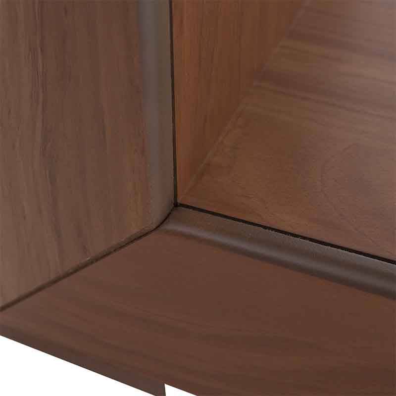 Mesa lateral Tabachin de color caoba clara, hecha de chapa de tzalam, con dimensiones de 35x62x35 cm, deurope.com.mx
