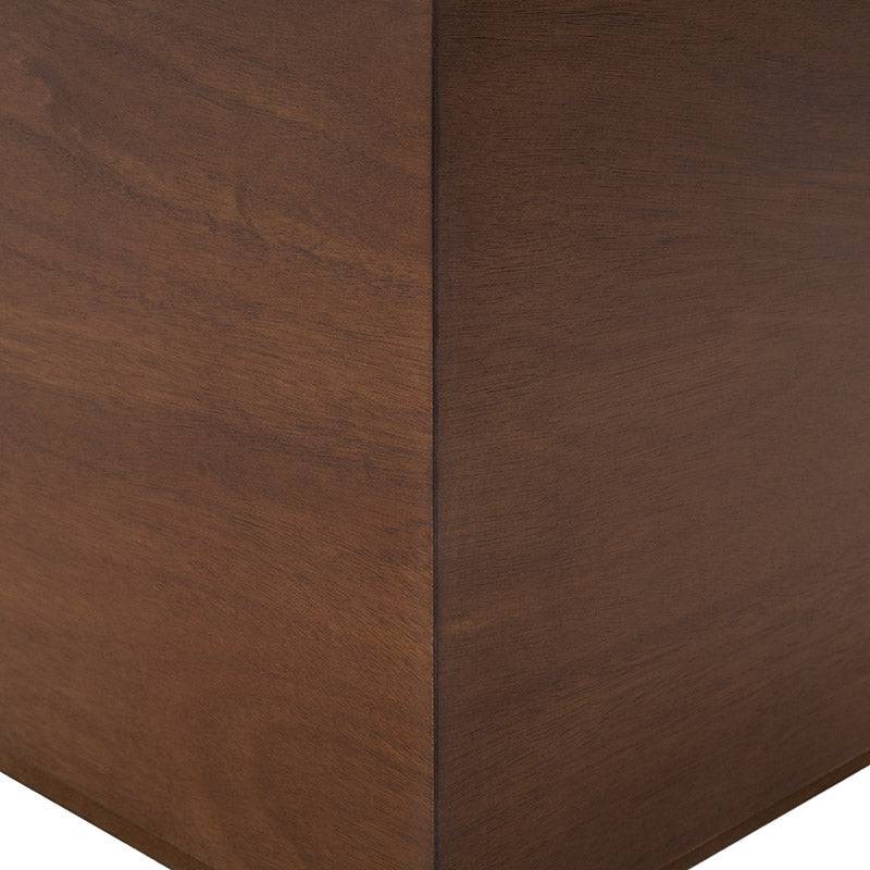 Mesa lateral Quetzal de madera de okumé y chapa de tzalam, con acabado en color café, deupeore.com.mx