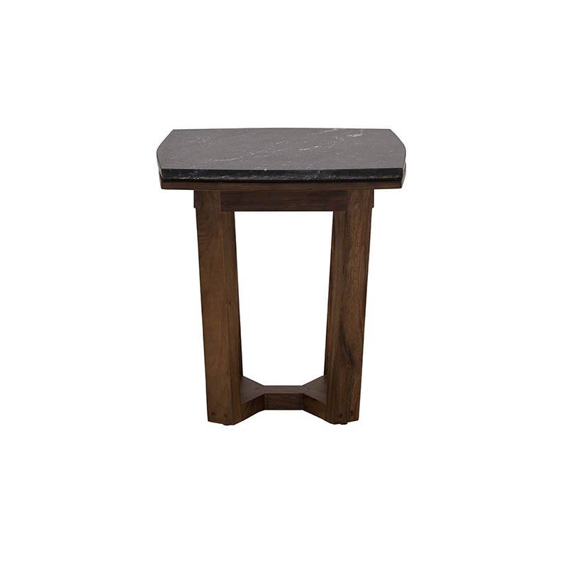 Mesa lateral Montecarlo de Deurope, con superficie de madera y estructura moderna, ideal para sala o dormitorio.