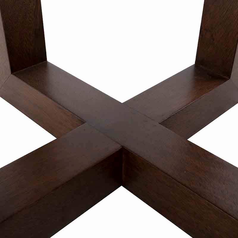 Mesa lateral Kaori de Deurope con estructura en nogal, tapa de mármol veneciano, dimensiones 60x54x60 cm, estilo elegante y moderno.