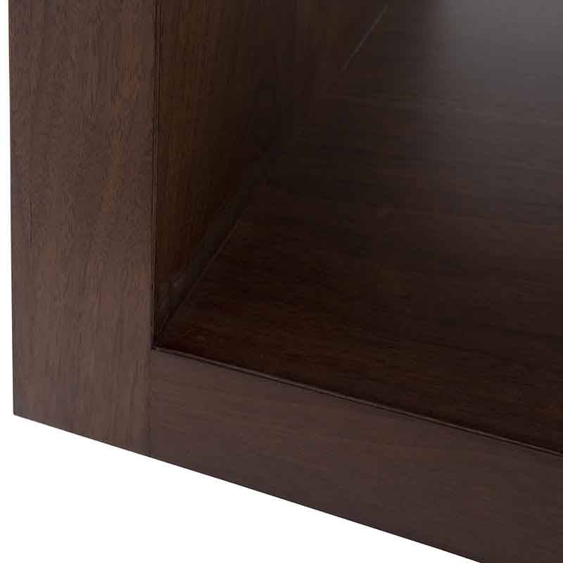 Mesa lateral Berne de madera nogal con acabado gris y superficie de mármol, tamaño 60x57x60 cm, de deurope.com.mx