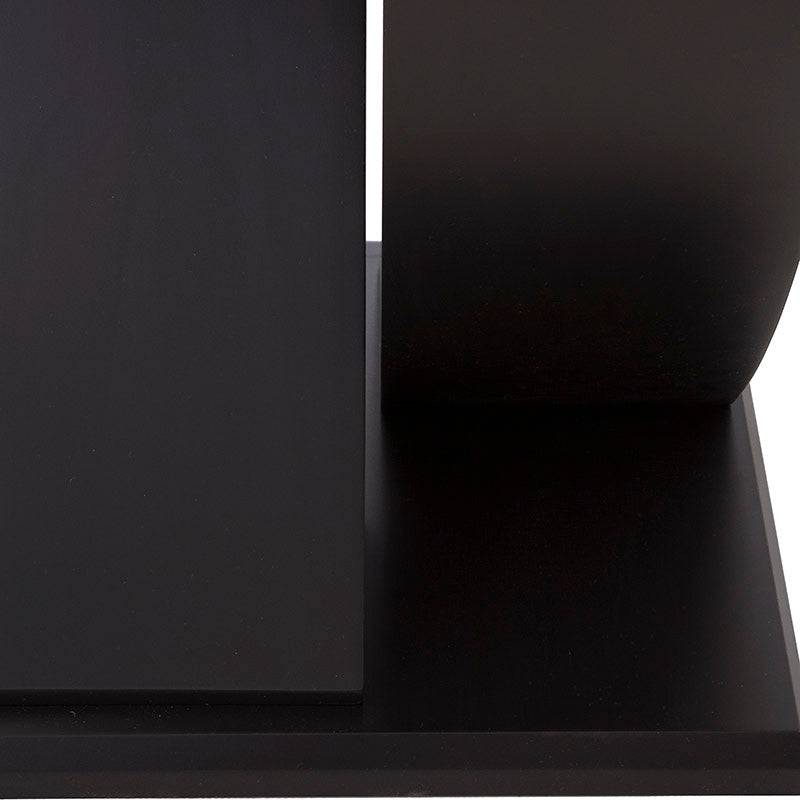 Mesa lateral Burj de madera nogal y cristal, con dimensiones de 60x62x60 cm, diseño moderno y elegante para sala.