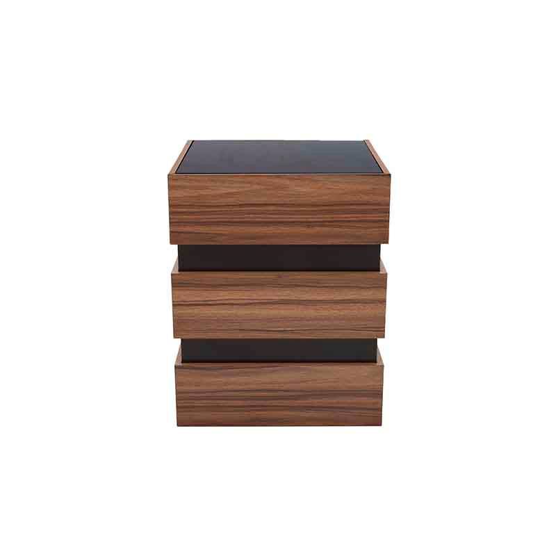 Mesa lateral Zile de madera industrializada con acabado en melamina, 40x50x40 cm, con diseño moderno y funcional.