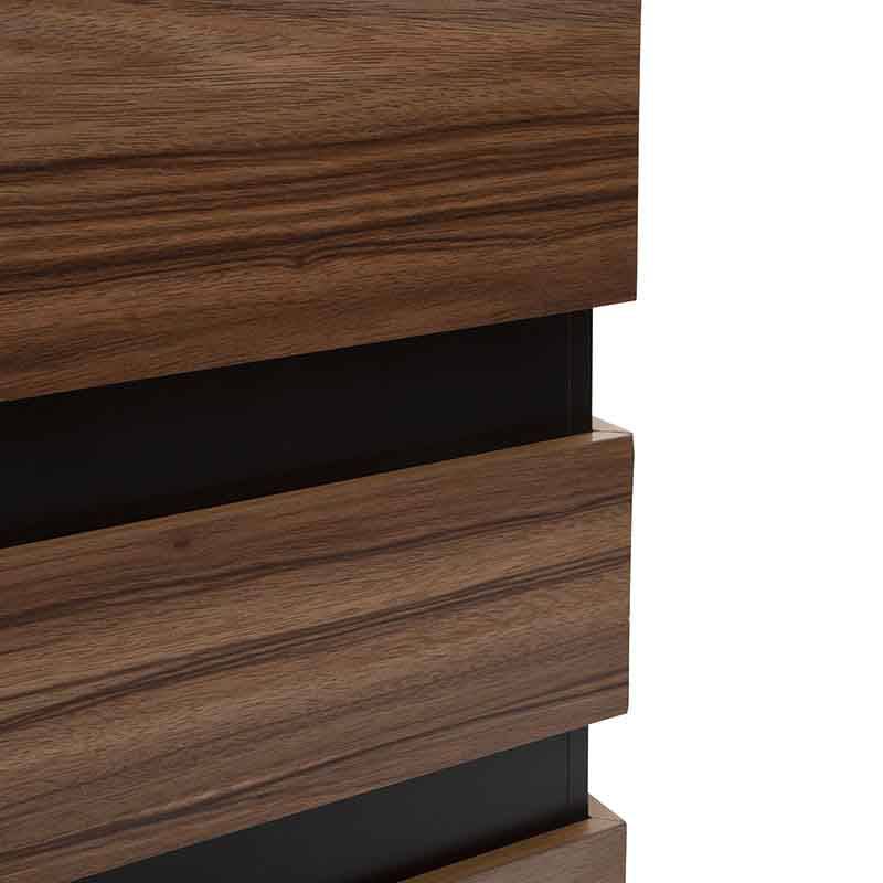 Mesa lateral Zile de madera industrializada con acabado en melamina, frente de 40 cm, altura de 50 cm y fondo de 40 cm.