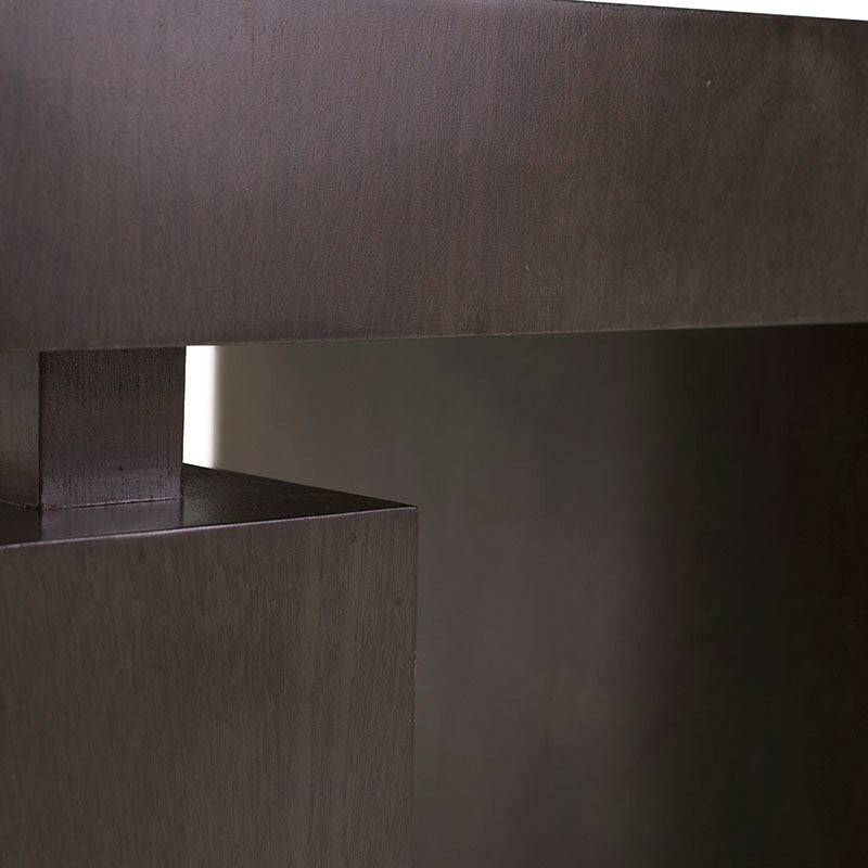 Mesa lateral Tamayo de madera con chapa de caoba y placa de mármol, tamaño 60x60x60 cm, deurope.com.mx
