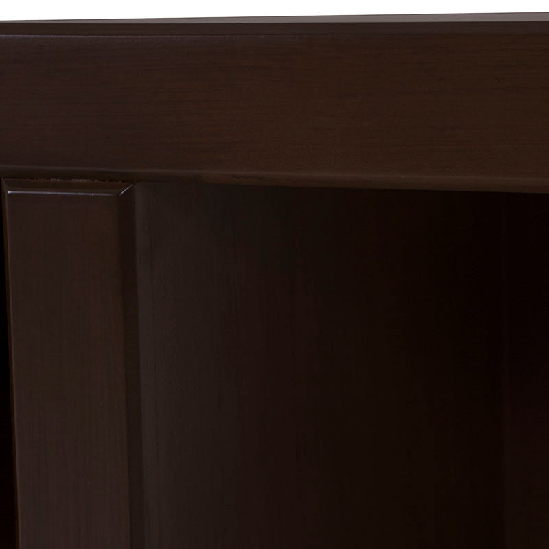 Mueble para TV Lisboa de color café con acabado de madera industrial, 140 cm de ancho, 60 cm de alto y 40 cm de fondo.