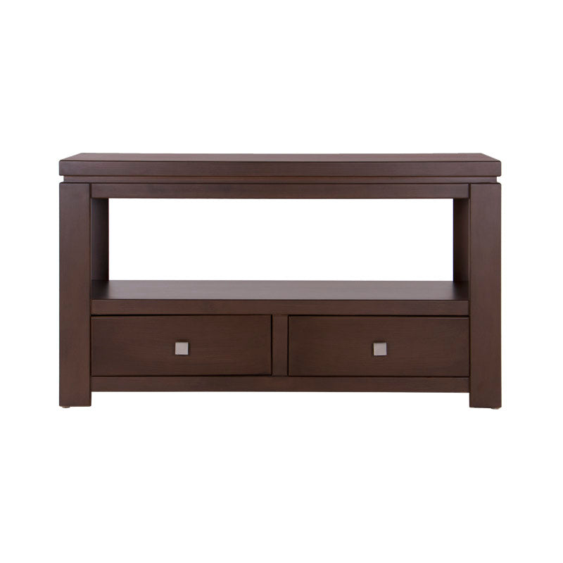 Mueble para TV Bruselas de madera industrializada en color café, con dimensiones 140x80x40 cm, estilo moderno y funcional.