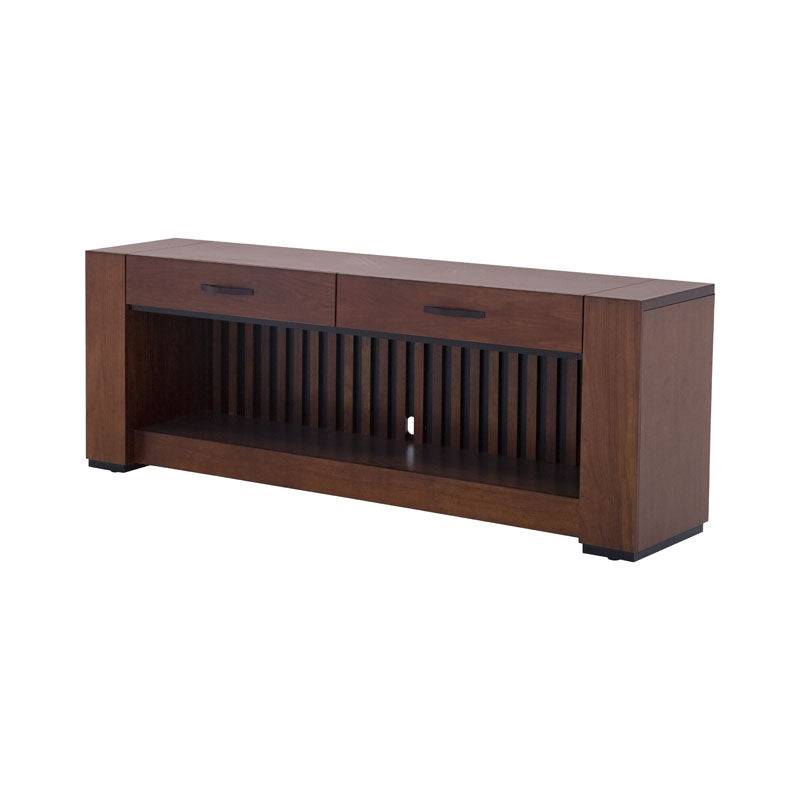 Mueble para TV Bourbon de madera con espacio para dispositivos electrónicos y diseño elegante.