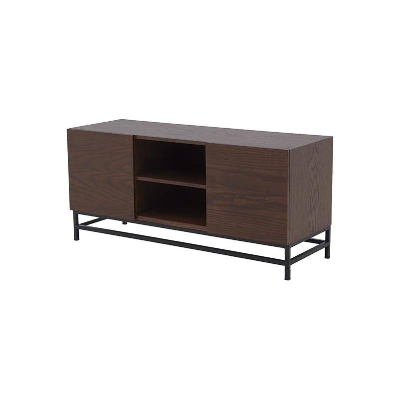 Mueble para TV Hermes de madera de encino, estilo moderno, con espacio para dispositivos y decoraciones, dimensiones 120x55x40 cm.