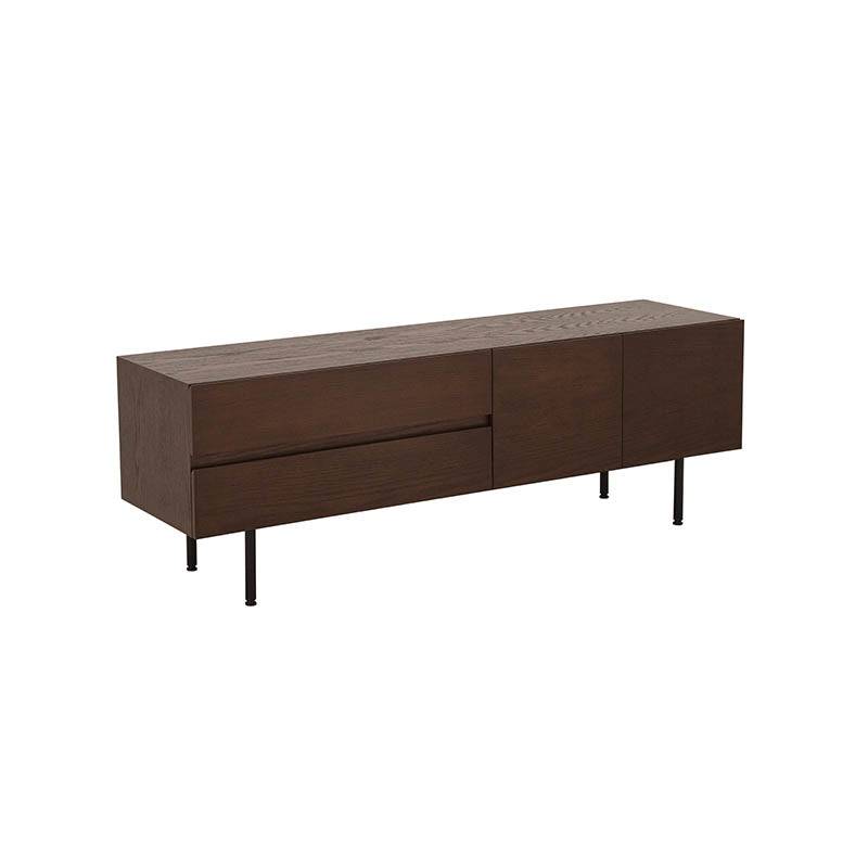 Mueble para TV Zeus de madera, con espacio para dispositivos y estilo moderno, en acabado natural.