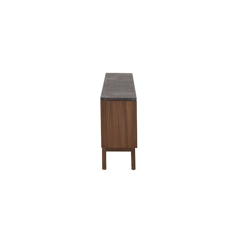Mueble para TV Montecarlo de madera oscura, diseño moderno y funcional para sala de estar.