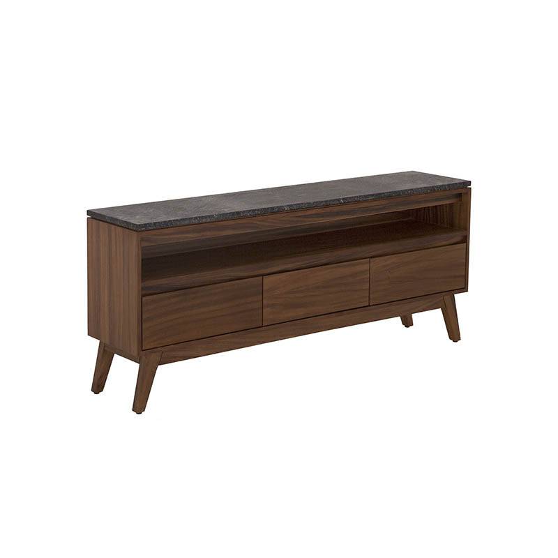 Mueble de TV Montecarlo de madera oscura, mueble para televisor con almacenamiento, elegante diseño en madera natural.