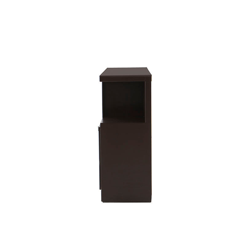 Mueble para TV Asturias de madera industrializada en color moka, con 140 cm de ancho, 104 cm de alto y 40 cm de fondo.