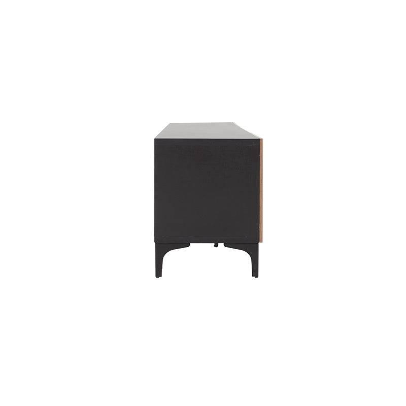 Mueble para TV Lazy deDeurope.com.mx en color negro nogal, de madera industrializada, con frentes de chapa de melamina, 160 cm de largo.
