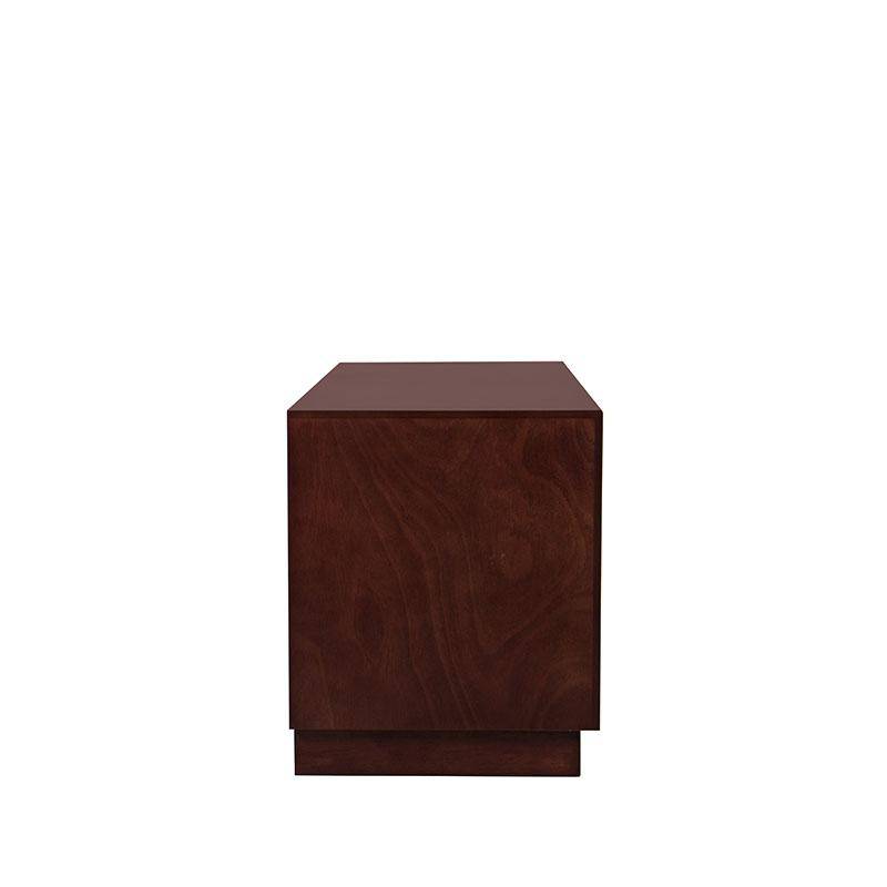 Mueble para TV Quebec de madera de nogal, encino y okumé, con superficie de 140 cm, alto 60 cm y fondo 50 cm, en acabado natural