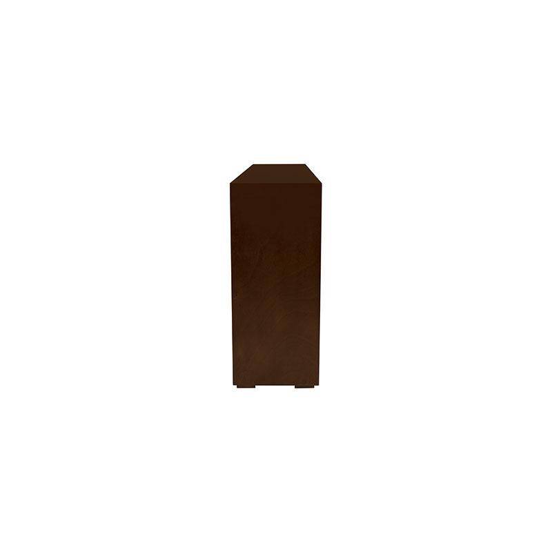 Mueble para TV Tamayo de madera en tono tabaco con acabado de caoba, frente de 160 cm, alto 70 cm y fondo 30 cm.