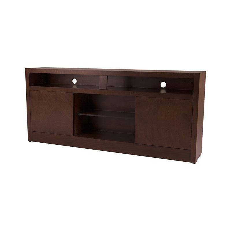 Mueble para TV Tamayo de madera de caoba en acabado tabaco, con puertas y estantes, medidas 160x70x30 cm, deurope.com.mx