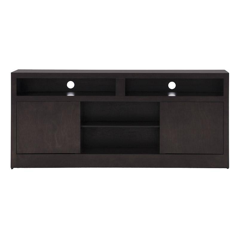 Mueble para TV Tamayo de madera en acabado tabaco, con puertas y espacio para electrodomésticos, tamaño 160x70x30 cm