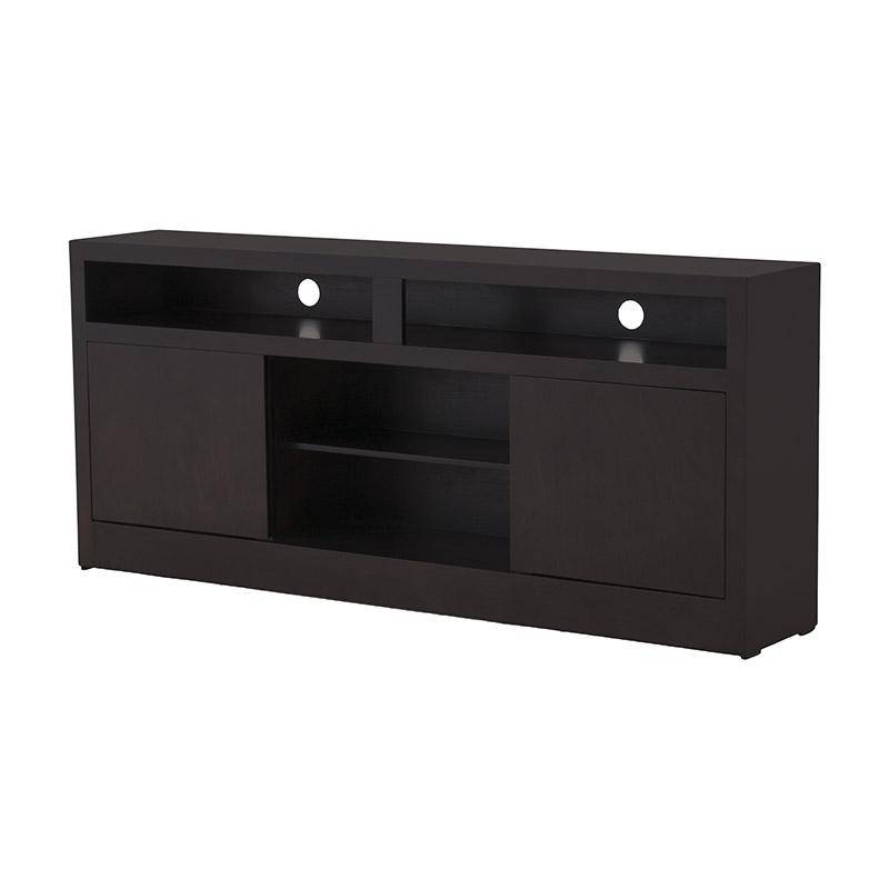Mueble para TV Tamayo de madera de caoba en acabado tabaco, con frente de 160 cm de ancho y diseño elegante.