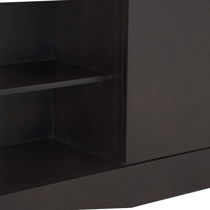 Mueble para TV Tamayo de madera de caoba en acabado tabaco, con espacio para televisores y almacenamiento, 160 cm de ancho.