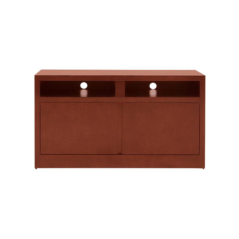 Mueble para TV Tamayo de madera wengué, con chapa de caoba, frente de 120 cm, alto 70 cm, fondo 30 cm, deurope.com.mx