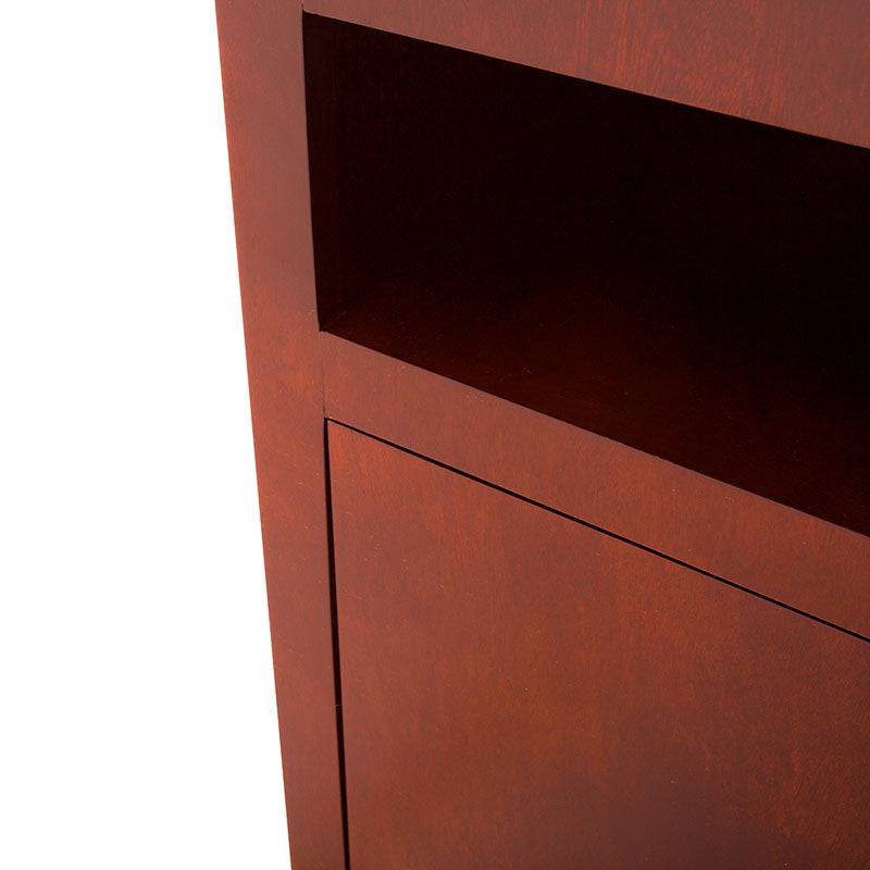 Mueble para TV Tamayo de madera wengue con chapa de caoba, 120 cm de ancho, 70 cm de alto y 30 cm de fondo.