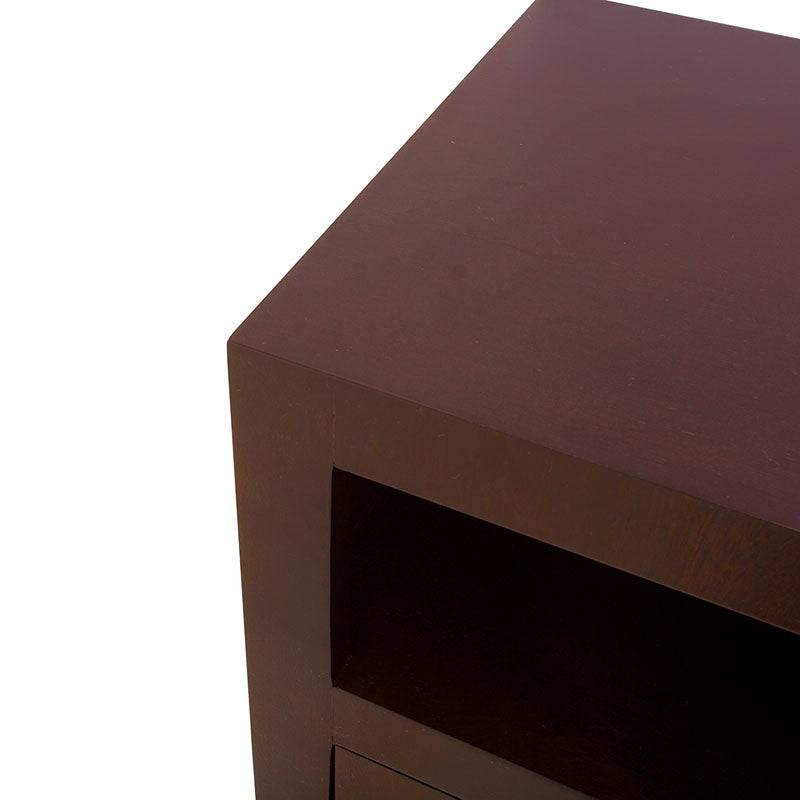 Mueble para TV Tamayo de color wengue con chapa de caoba, 120 cm de ancho, 70 cm de alto y 30 cm de fondo, estilo moderno