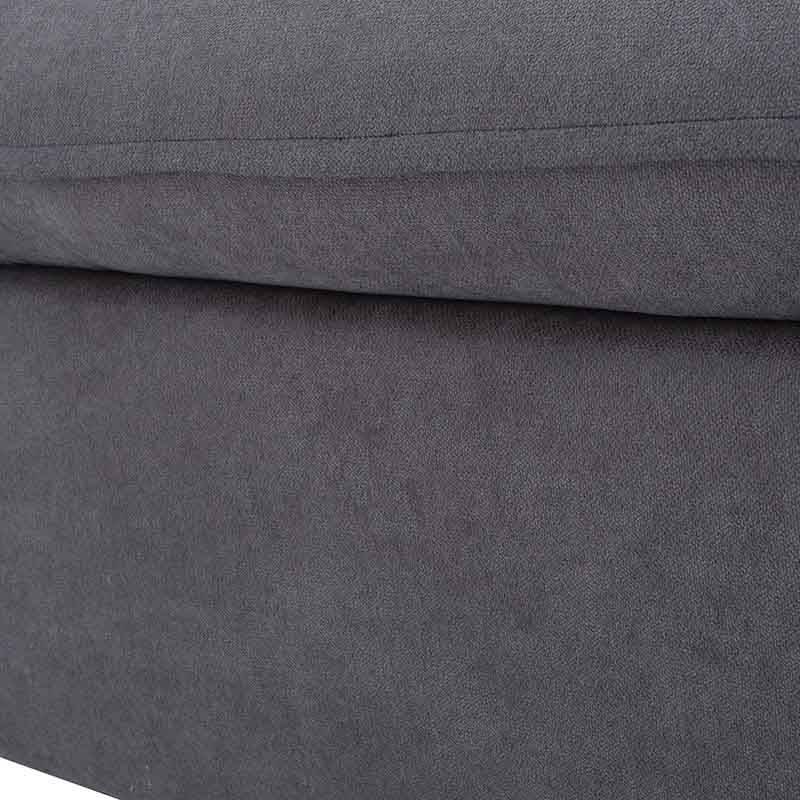 Otomán Calm de Deurope en tela gris oscuro, tapizado plano, con estructura sólida, dimensiones 130x47x67 cm, estilo moderno.